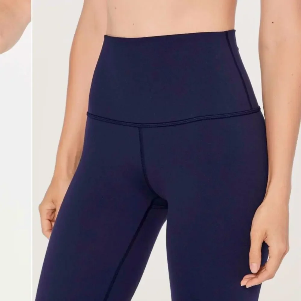 Lululemon Wunder Train super-hi rise cropped leggings in true navy size 6